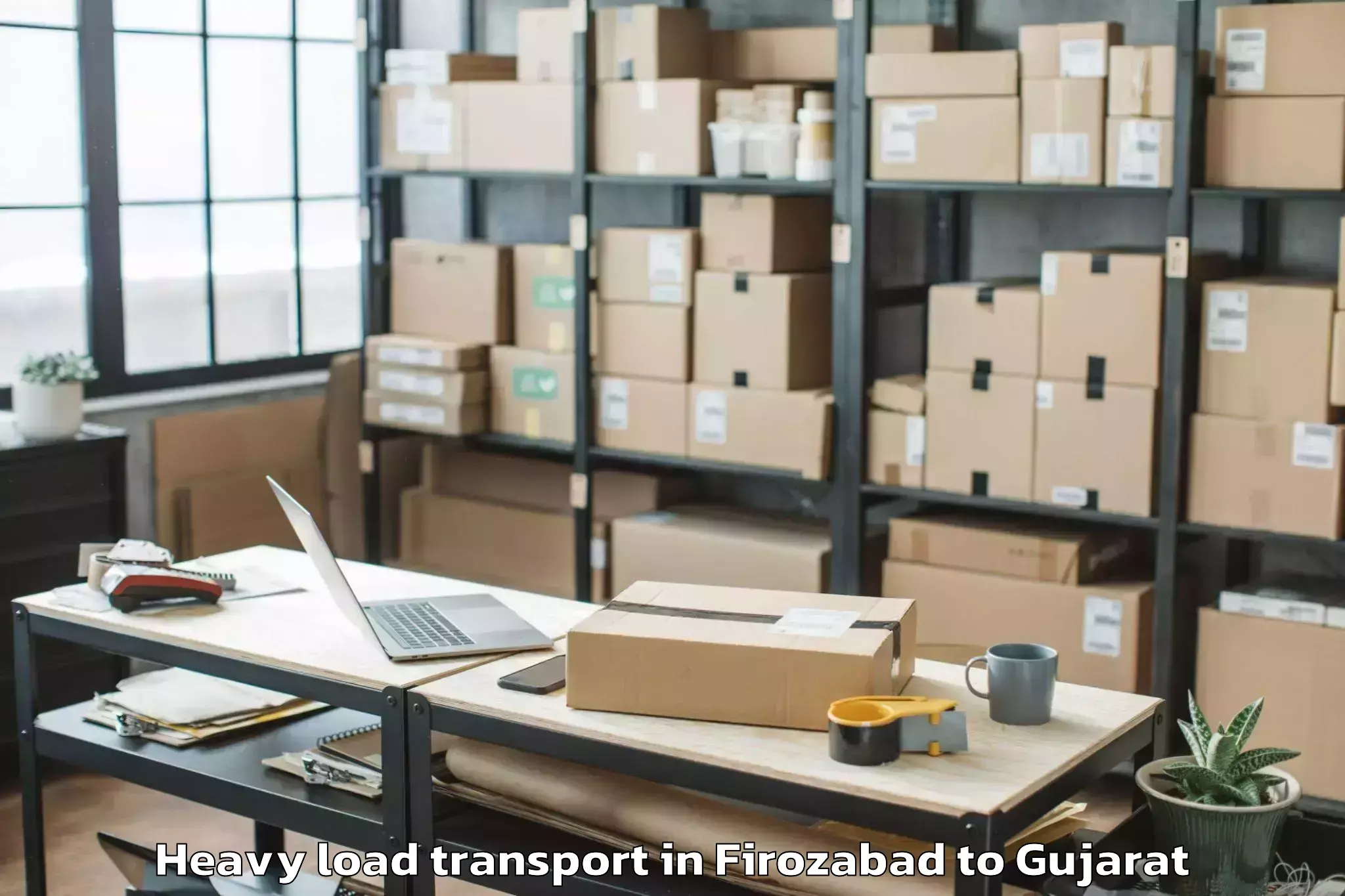 Comprehensive Firozabad to Hazira Port Heavy Load Transport